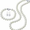 CICILIYA Ciciliya Freshwater Pearl Strand Necklace Set Include Bracelet And Dangle Earrings In Leather Gift Box For Women Jewelry Sets