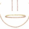 FANZE Fanze Tennis Jewelry Sets For Women, Cubic Zirconia Jewelry Set Necklace Bracelet Earring Sets, Wedding Jewelry Sets For Brides Party Ball Jewelry Sets