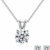 UTTMO Uttmo Dainty Cubic Zirconia Solitaire Necklaces Stud Earrings For Women, Hypoallergenic White Gold Plated Jewelry Set 2 Carat Cz Pendant Necklace Earring Sets Wedding Prom Jewelry For Bride Jewelry Sets