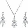 SWEETV Sweetv Marquise Wedding Jewelry Set For Brides, Bridal Bridesmaids Jewelry Set, Cubic Zirconia Backdrop Necklace Earrings Set For Women Jewelry Sets