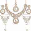 Sureio Sureio Indian Jewelry Sets For Women Bollywood Wedding Jewelry Necklace Set Choker Necklace With Maang Tikka Earrings Set Rhinestone Bridal Bracelet For Wedding Prom Party Jewelry Sets