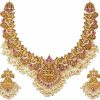 TARINIKA Tarinika Antique Gold Plated Cira Short Necklace Set With Floral Design - Indian Jewelry Sets For Women | Perfect For Ethnic Occasions | Indian Jewelry Sets | 1 Year Warranty* Jewelry Sets