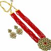 Jewar Jewarhaat Ad Cz Kundan Pearl Studded Gold Plated Indian Jewelry Sets For Women And Girls Jewelry Sets