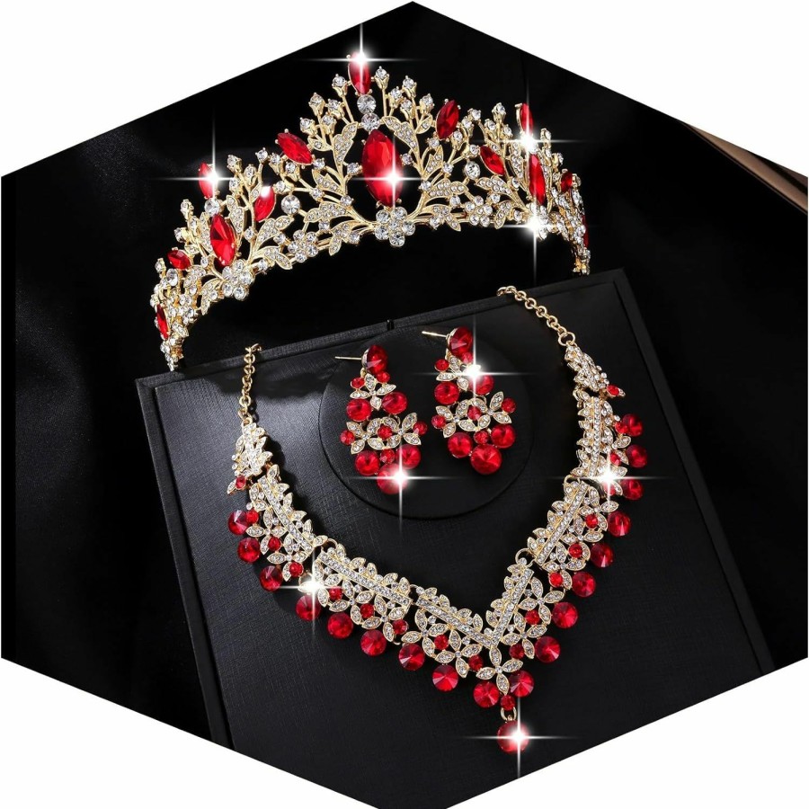 Kamirola Kamirola Baroque Queen Bride Crowns And Tiaras Black Crystal Vintage Crown Flower Princess Wedding Bridal Headpiece Tr24 Jewelry Sets