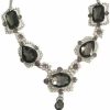 Secret for Longevity Extra Large Victorian Art Deco Antique Retro Vintage Style Silver Tone Grey Smokey Topaz Lavendar Clear Rhinestone Chunky Statement Wedding Bridal Prom Drag Queen Pageant Necklace Jewelry Sets