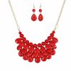 Qlavoca Qlavoca Teardrop Floating Statement Necklace Earrings Bubble Layer Chucky Rib Collor Necklace Resin Boho Wowmen Charm Fashion Jewerly Accessories Necklace Earring Set Jewelry Sets