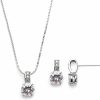 Mariell Mariell Delicate Round-Cut Cubic Zirconia Necklace Earrings Set For Brides, Bridesmaids Or Everyday Wear Jewelry Sets