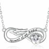 HongZhuan Jewelry Miscarriage Ring Mommy Of An Angel Necklace Bracelet 925 Sterling Silver Infant Pregnancy Loss Memorial Jewelry Sympathy Gift For Women Mom Jewelry Sets