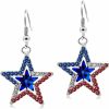 Mall of Style 4Th Of July Earrings & Necklace For Women - Stars & Stripes Jewelry - Red Blue & White Jewelry - Patriotic Jewelry - 4Th Of July Accessories - American Flag Necklace Earrings - Usa Party Favors Jewelry Sets