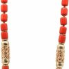 Hibeads Hibeads Nigerian Wedding African Beads Jewelry Set Women Imitation Coral Bead And Gold Accessorise 36 Inch Long Necklace Earrings And Bracelet Jewelry Sets