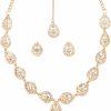 Sunsoul Sunsoul By Touchstone Indian Bollywood Rich Classy Workmanship Sparkling Rhinestone Elegant Designer Jewelry Bridal Necklace Set In Gold Or White Tone For Women. Jewelry Sets