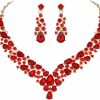 Molie Molie Austrian Rhinestone Crystal Wedding Gown Prom Ball Necklace Earrings Jewelry Set For Brides Dress Jewelry Sets