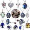 PPX Ppx 67 Set Replace The Vampire Diaries Daywalking Katherine Sapphire Crystal Pendant Necklaces Ring Earrings And 50 Pcs Vampire Diaries Stickers Movie Jewelry Set Cosplay For Fans Jewelry Sets