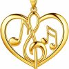 beautlace Beautlace Women'S Musical Note Necklace Silver/18K Gold Black Gun Plated Treble Clef Music Note Jewelry Gifts For Music Lover Jewelry Sets