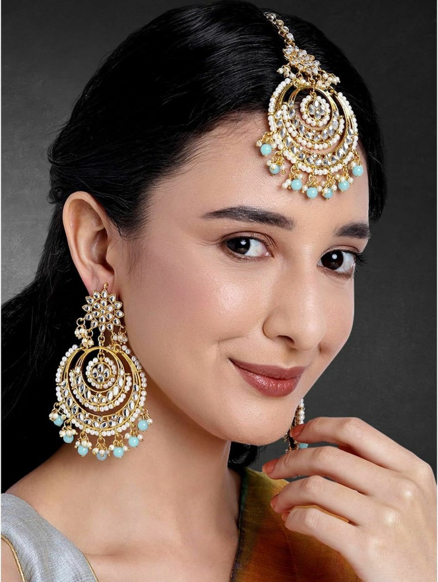 Aheli Aheli Earrings Maang Tikka Set Traditional Fashion Jewelry For Women Jewelry Sets