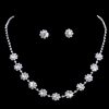 Unicra Unicra Bride Silver Necklace Earrings Set Crystal Bridal Wedding Jewelry Set Rhinestone Bridesmaid Party Choker Necklace Drop Dangle Earrings Sets For Women And Girls (Silver-1) Jewelry Sets