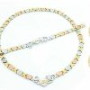 SPARKLE XOXO 3 Tone I Love You Hugs & Kisses Necklace Bracelet Earrings Set Oval Hoops Xoxo 20 Inches Jewelry Sets