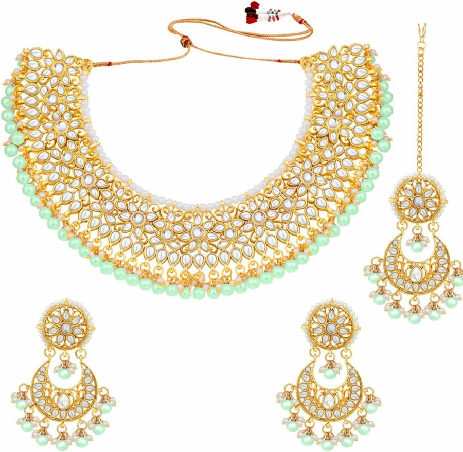 Aheli Aheli Indian Ethnic Wedding Wear Necklace Set Jewelry Sets