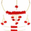 Efulgenz Efulgenz Indian Flower Faux Pearls Jewelry Set For Haldi Mehandi Baby Shower Wedding Women Girls Jewelry Sets