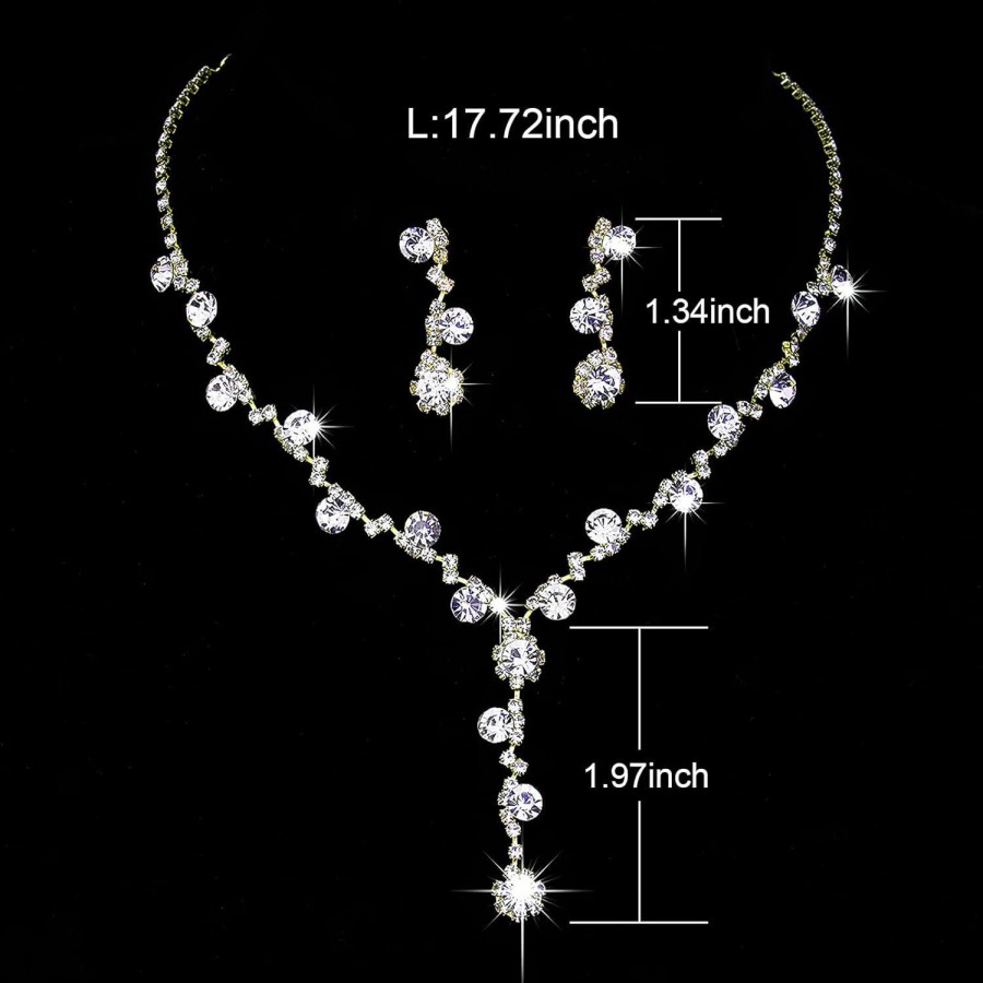 Sinmeifox Sinmeifox 4-5 Pieces Jewelry Set For Prom Brides,Women'S Silver Rhinestone Evening Bag Jewelry Sets Accessories Jewelry Sets