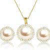 AKOCIDY Akocidy Genuine Pearl Pendant Necklace And Earrings Set For Girls& Women Bridal Jewelry Set Jewelry Sets