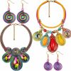 Bonuci Bonuci 2 Sets Tribal Statement Necklace And Ethnic African Earrings Chunky Costume Jewelry Colorful African Jewelry Sets For Women Bib Collar Choker For Girls Gifts Jewelry Sets