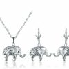 Barzel Barzel 18K Gold Plated Filigree Elephant Earrings And Necklace Jewelry Set Jewelry Sets