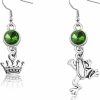 UJIMS Ujims Princess The Frog Inspired Gift Frog Princess Dangle Earrings Tiana Princess Fans Gift Frog Lover Gift Fandom Necklace Jewelry Sets