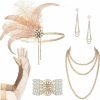 Zivyes Zivyes 1920S Flapper Accessories Gatsby Costume Accessories Set For Women 20S Headpiece Pearl Necklace Gloves Holder Jewelry Sets