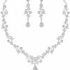 Floralseas Floralseas Elegant Wedding Bridal Costume Jewelry Sets Austrian Crystal Statement Necklace Dangle Earrings Set For Brides Bridesmaids Jewelry Sets