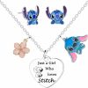 Gheecry Gheecry Stitch Necklace Stitch Earrings Stitch Jewelry Set For Girls Women, Cute Stitch Gift For Girls Stitch Lover Jewelry Sets