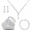 hhdatc Hhdatc 4 Pcs Rhinestone Jewelry Sets For Women Wedding Jewelry Set Jewelry Sets