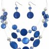 Jules D. Jules D. Multi Layered Shell Illusion Necklace Earring Set Colorful Chunky Beads Necklace For Women Gifts Jewelry Sets