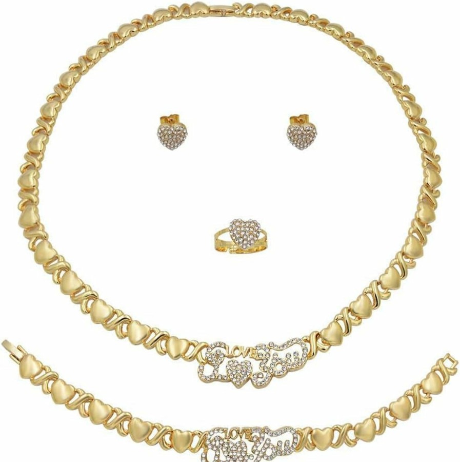 Giffor Giffor Jewelry Sets For Women 14K Gold Filled Necklace And Earrings Gifts Bracelets Wedding Jewelry Jewelry Sets