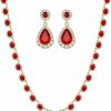 TOVABA Tovaba Crystal Jewelry Set For Women, Rhinestone Multicolor Zirconia Choker Necklace And Dangle Earring Sets Bride Bridesmaid Gift Party Prom Jewelry Set Jewelry Sets