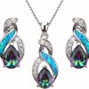 Hermosa Hermosa Jewelry Sets Australian Created Opal Necklace Earrings Mother'S Day Gifts Jewelry For Mom Jewelry Sets