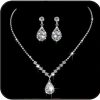 Yean Yean Bride Silver Bridal Necklace Earrings Set Crystal Wedding Jewelry Set Rhinestone Choker Necklace For Women And Girls (Set Of 3) Jewelry Sets