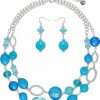 Coiris Coiris Women'S Beaded 2 Layer Strand Statement Necklace With Earrings Collar Jewelry Set (N0003) Jewelry Sets