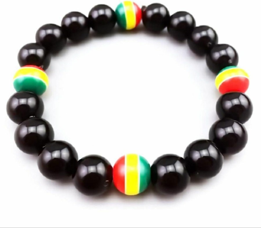 Yuren Yuren Jamaican Rasta Bracelet And Necklace Tricolor Bracelet Men Women Fashion Jewelry Jewelry Sets