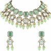 I Jewels I Jewels Silver Plated Indian Wedding Bollywood Kundan Pearl Choker Neckalce Jewellery With Earring Set Jewelry Sets