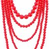 GRACE JUN Multilayer Strand Chain Faux Pearls Flapper Beads Cluster Long Choker Necklace Jewelry Sets