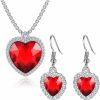 AILUOR Ailuor Titanic Heart Of The Ocean Necklace Earrings Jewelry Set, Crystal Pendants Necklace Titanic Jewelry Set Eternal Classic, Mother'S Day Jewelry Set Gifts Wedding Prom Jewelry Jewelry Sets