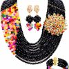 aczuv Aczuv 10 Rows Fashion African Wedding Beads Nigerian Beaded Jewelry Set Bridal Party Jewelry Sets Jewelry Sets