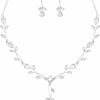 CSY Elegant Bridal Jewelry Sets Clear Cubic Zirconia Wedding Necklace Earrings Bracelet Set For Birdes Bridesmaids Cz Prom Jewelry Jewelry Sets