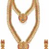 Shining Jewel - By Shivansh Shining Jewel - By Shivansh Bodha Tradtional Indian Handcrafted Antique Gold Plated Temple Jewellery Combo Bridal Dulhan Necklace Set With Matching Earring & Pearls For Women (Sj_2944) Jewelry Sets