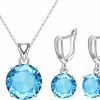 GZWHD Gzwhd Round Cubic Zirconia Necklace And Earrings Set For Women, Daily Party Prom Wedding Jewelry Sets, Valentine'S Day/Christmas/Mother'S Day/Birthday/Birthstone Gift For Wife/Mother/Friend/Sister/Daughter Jewelry Sets