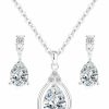 ZHUWE Zhuwe Bridesmaid Jewelry Set For Women Girls, 1-4-6-8 Sets Necklace Earring Set For Wedding, Best Bridesmaid Gifts,18K Gold Or Rose Gold Or Silver Plated With Crystal Rhinestone Jewelry Sets