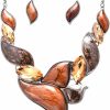 Fenni Jewelry Fenni Jewelry Retro Women'S Crystal Floral Petal Leaf Chunky Statement Necklace And Earrings Set Party Jewelry Jewelry Sets