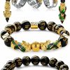 Fansilver Fansilver 7 Pieces Feng Shui Bracelet Necklace Ring Set For Women Men Feng Shui Pi Xiu Mantra Ring Good Luck Black Obsidian Bracelet Adjustable Feng Shui Wealth Necklaces Jewelry Jewelry Sets