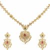 TARINIKA Tarinika Gold Plated Aavi Nakshatra Cz Short Necklace With Floral Design - Indian Jewelry Set For Women | Perfect For Casual Occasions | Traditional South Indian Necklace | 1 Year Warranty* Jewelry Sets